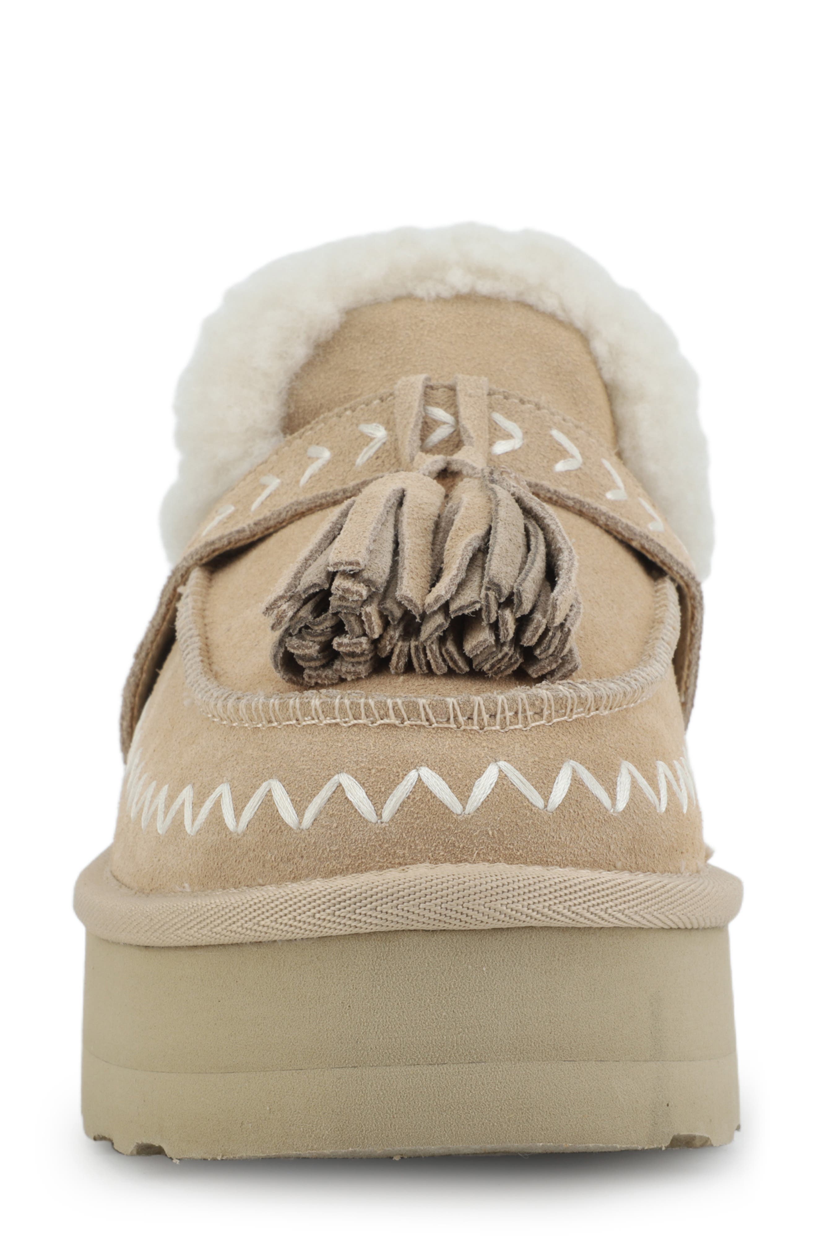 Charm Faux Shearling Lined Platform Slipper, Alternate, color, SAND SUEDE