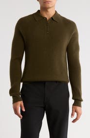Amicale Rib Cashmere Polo Sweater