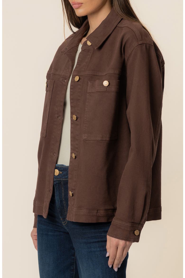 Barb Stretch Cotton Shirt Jacket, Alternate, color, CHOCOLATE