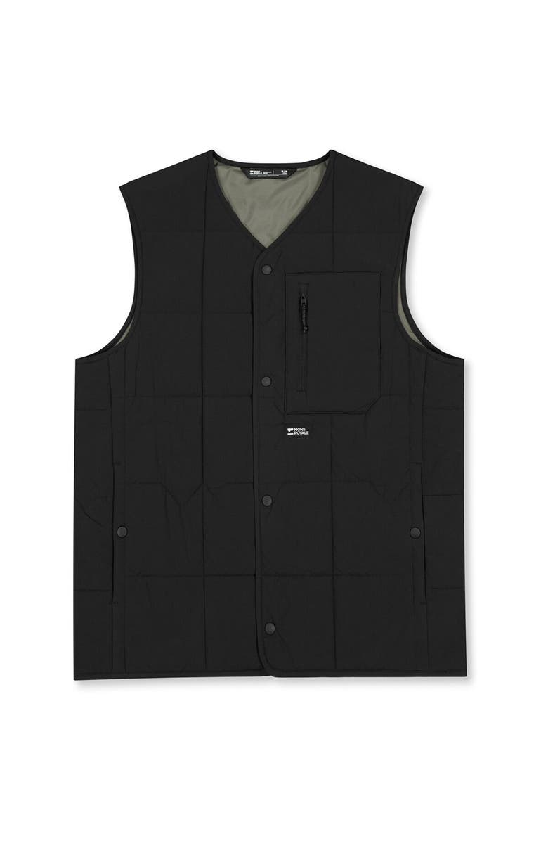 Mons Royale Stacker Merino Insulated Vest, Alternate, color, Black/Basil