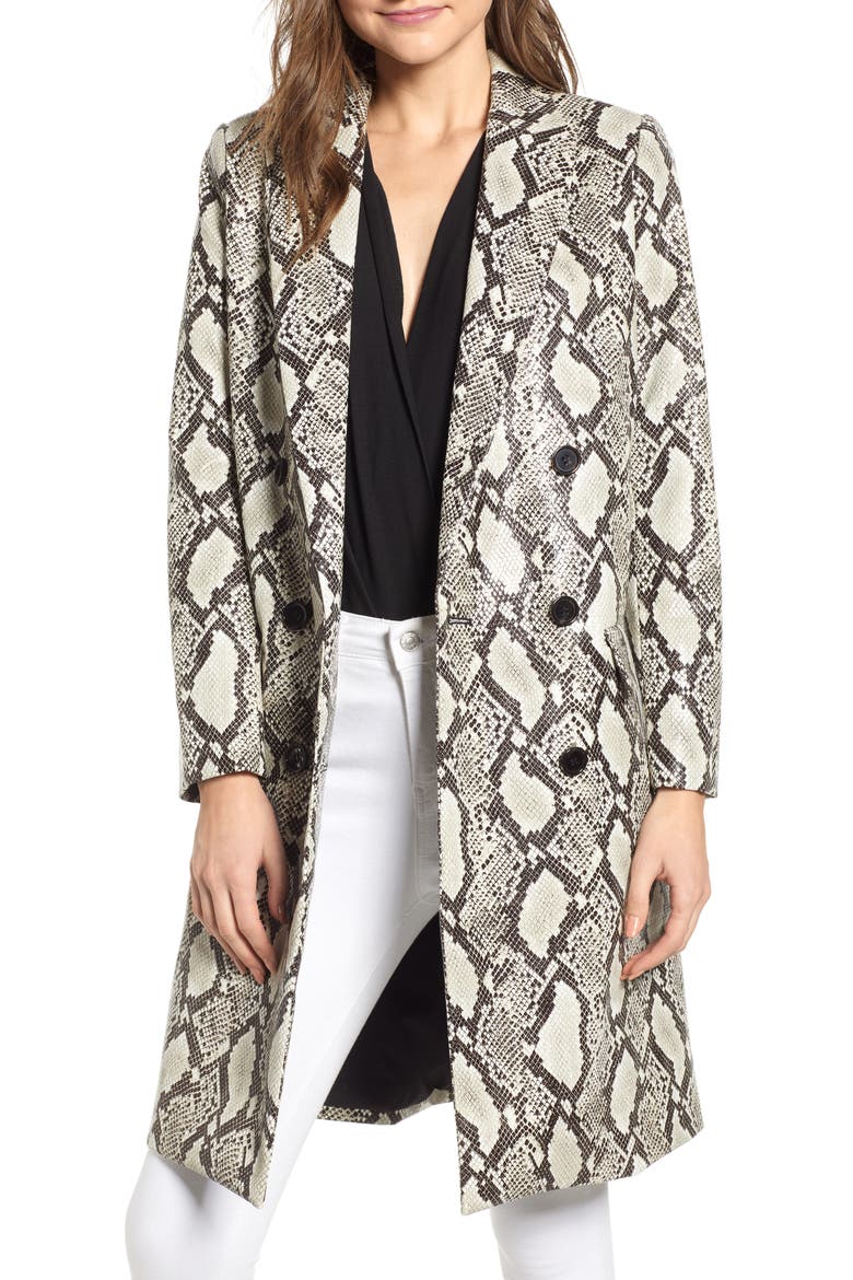 Snakeskin Faux Leather Jacket, Main, color, SNAKE