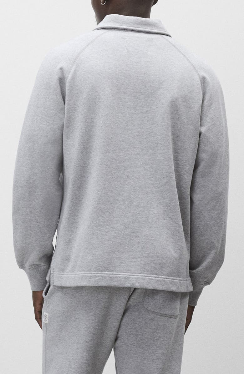 Reigning Champ Midweight Terry Rugby Sweatshirt, Alternate, color, Heather Grey