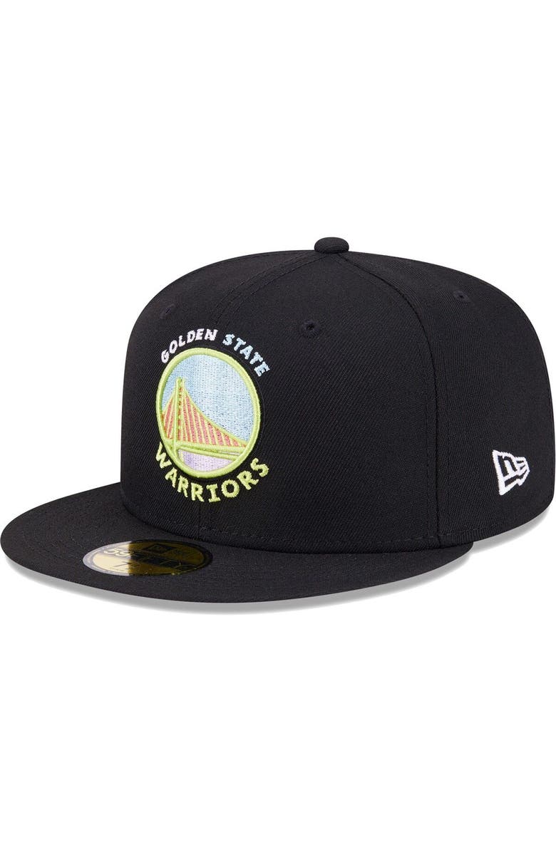 New Era Men's New Era Black Golden State Warriors Color Pack 59FIFTY Fitted Hat, Alternate, color, 