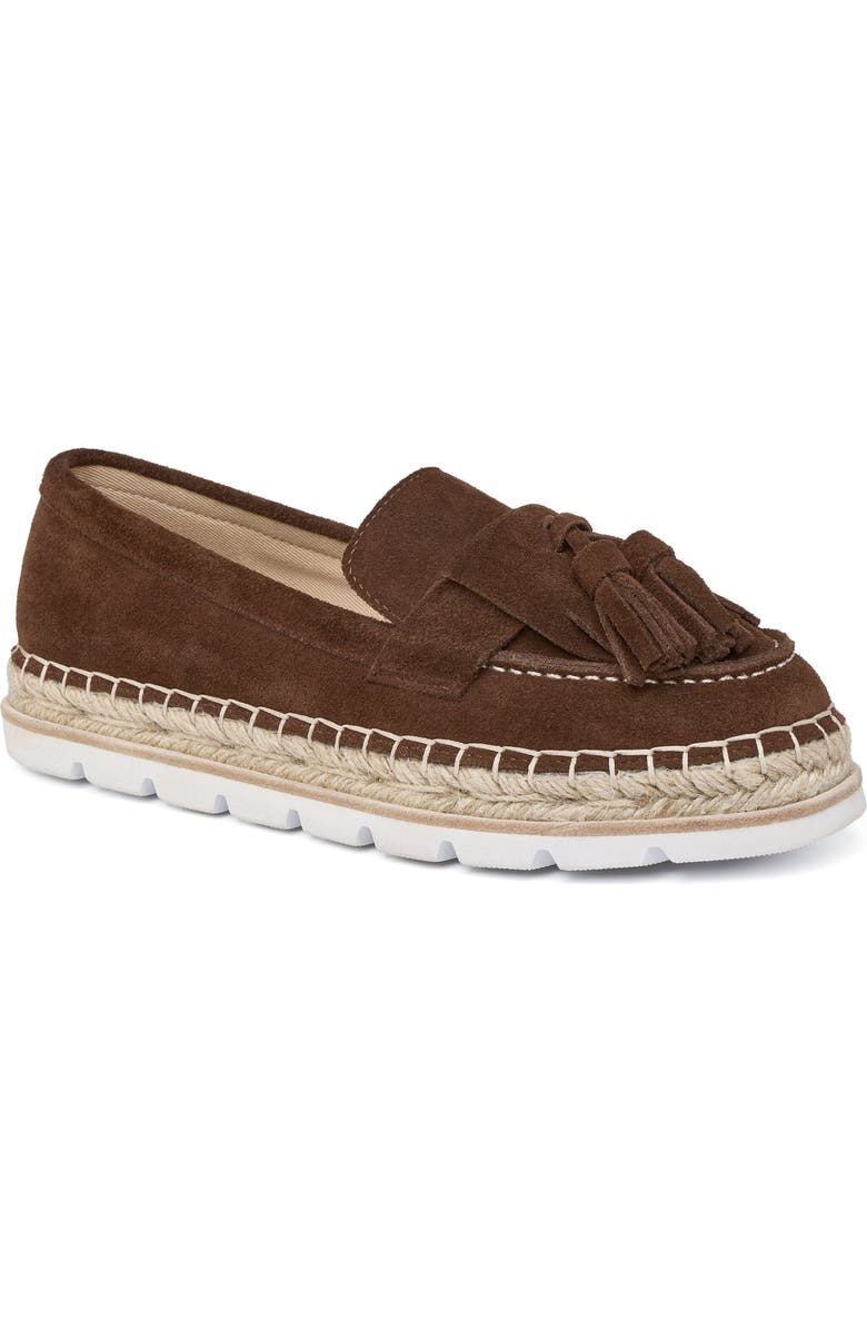 JSlides Footwear Benson Suede Espadrille Loafer, Main, color, Chestnut