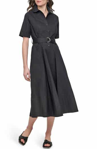 DKNY Jeans Short Sleeve Drop Waist Cotton Shirtdress