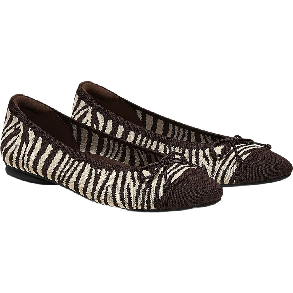 VIVAIA Almond-Toe Bow Flats in Chocolate Zebra  product