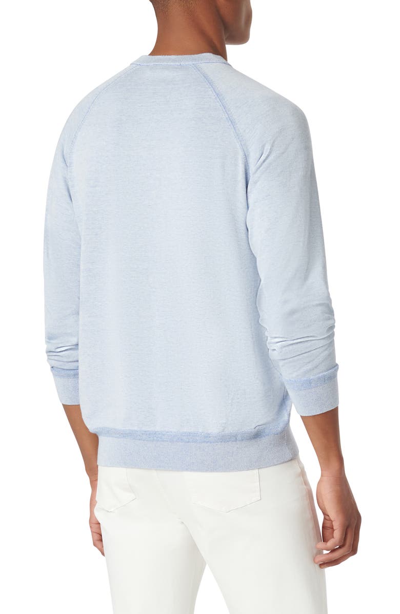 Bugatchi Cotton & Silk V-Neck Sweater, Alternate, color, Classic Blue