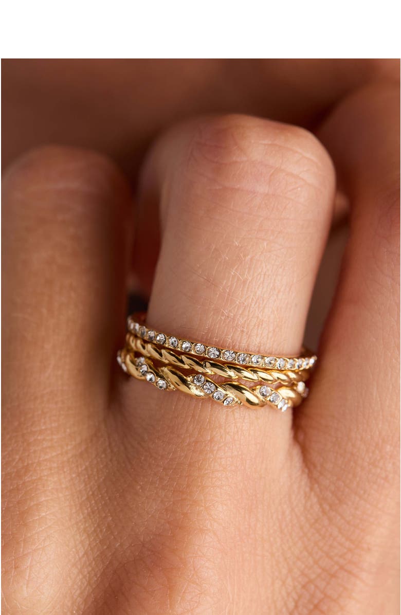 Alex and Ani Rope Stacking Texture Ring Set of 3, Alternate, color, Gold