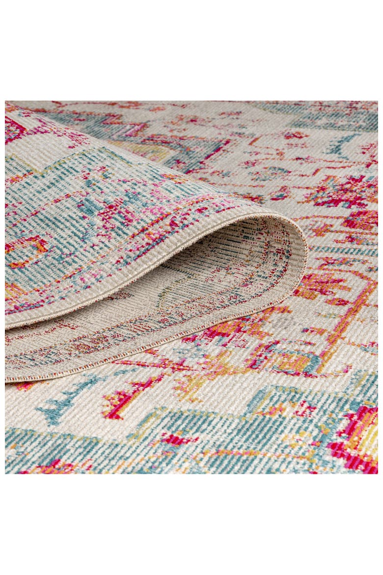 Zafra Vintage Medallion Area Rug, Alternate, color, Coral/Blue/Multi