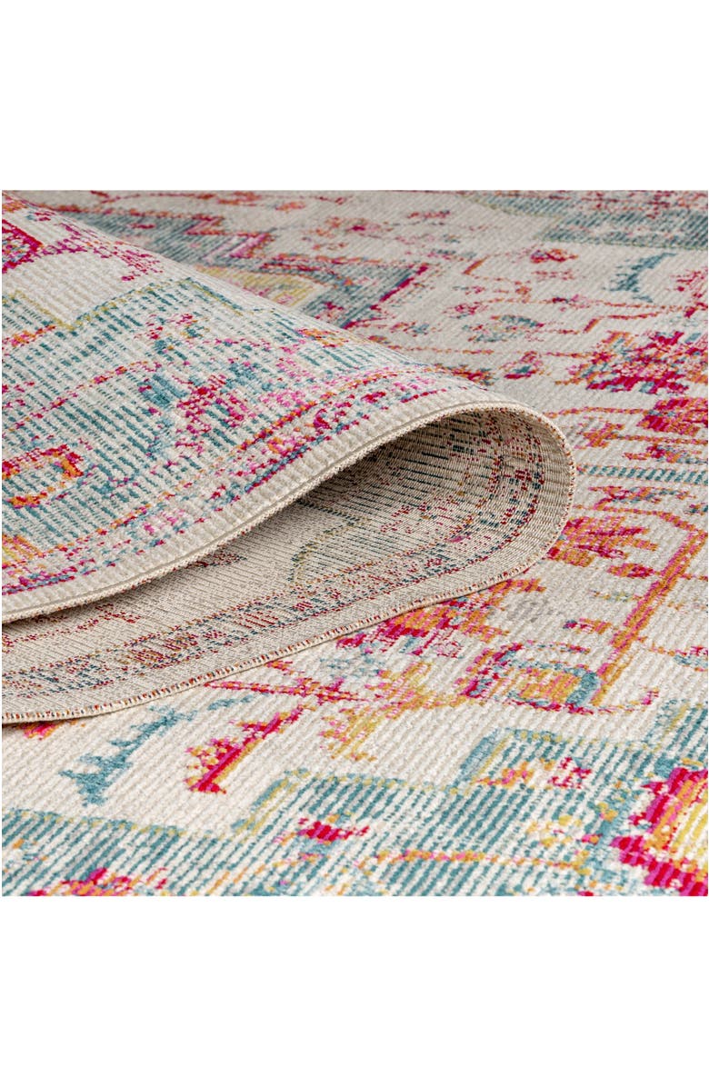 JONATHAN Y Zafra Vintage Medallion Area Rug, Alternate, color, Coral/Blue/Multi