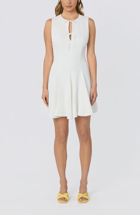 Tristan Tie Front Sleeveless Flare Dress