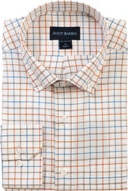 Scott Barber Windowpane Prep Cotton Twill Button-Down Shirt