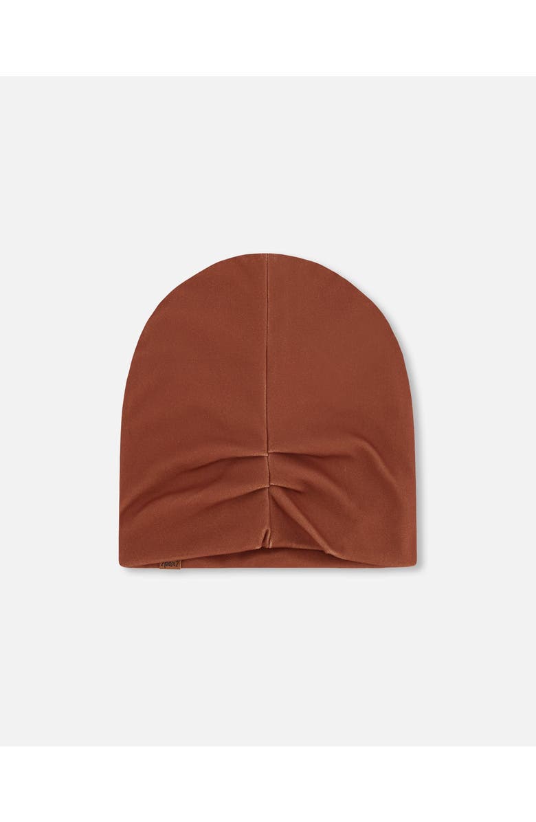 Deux par Deux Boy Stretch Jersey Beanie, Alternate, color, Brown