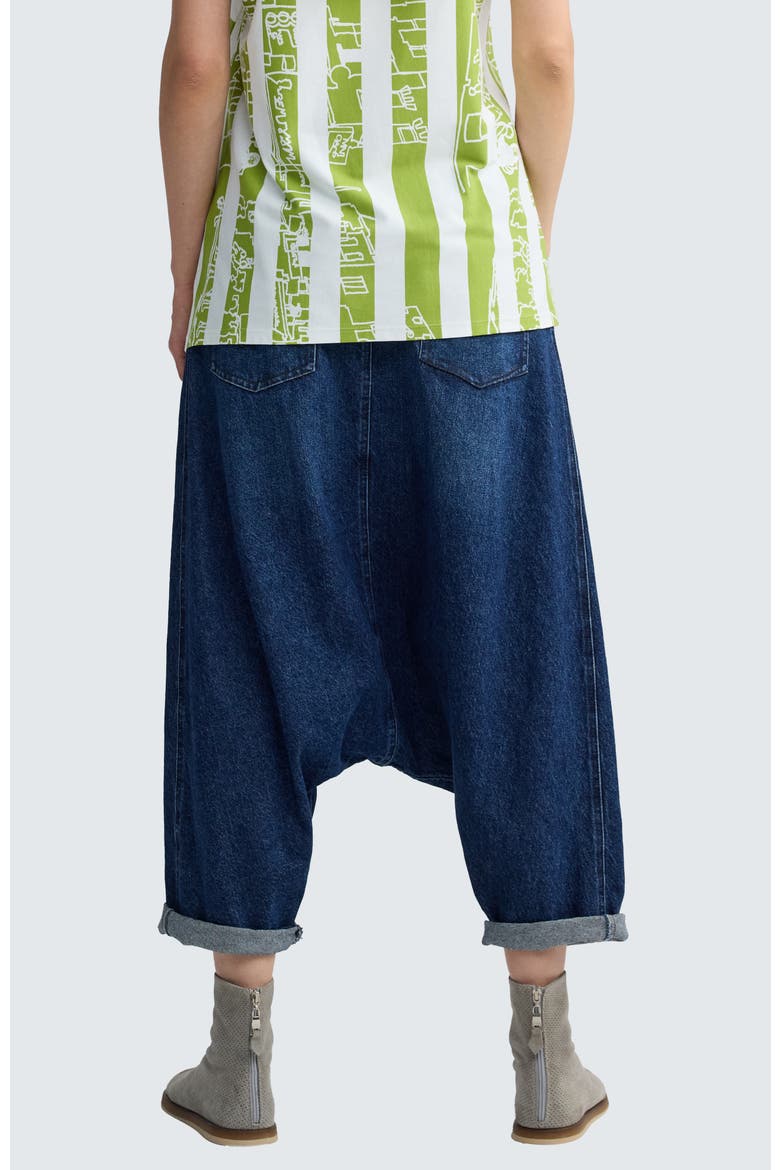 Rowan Sculptural Harem Pants, Alternate, color, Indigo Denim