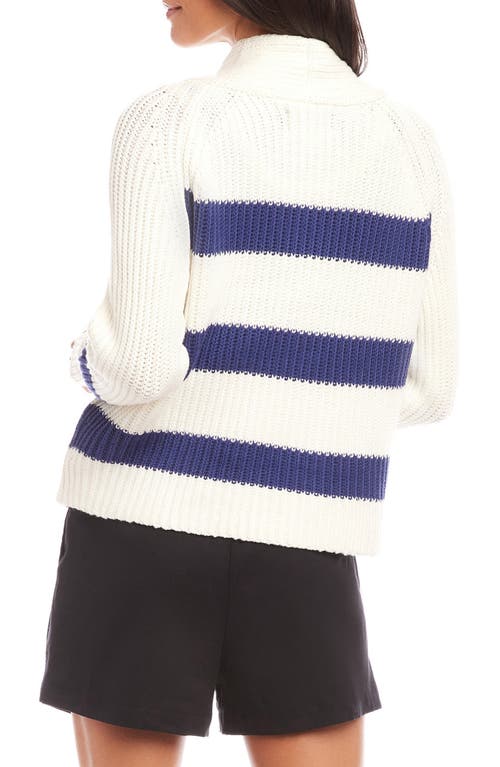Shop Fifteen Twenty Cely Stripe Open Front Crop Cardigan In Own