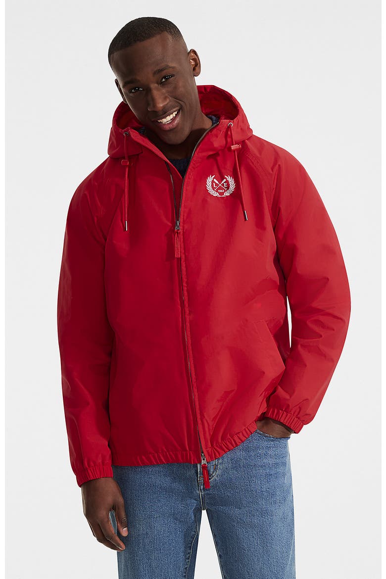 Squall Varsity Jacket, Main, color, Compass Red/White