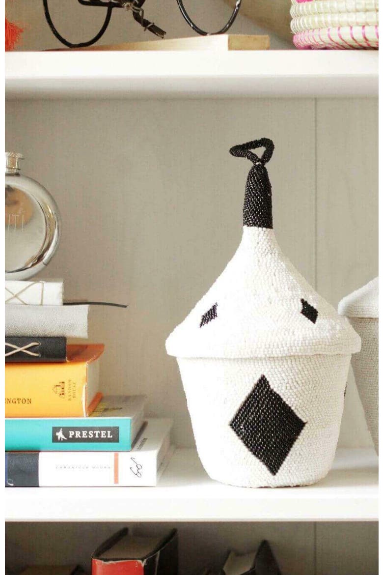 Beaded Peace Basket, Alternate, color, White