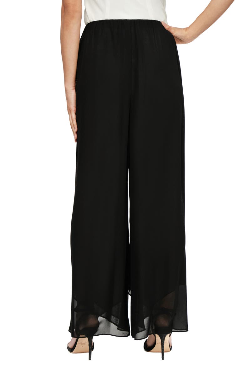 Wide Leg Chiffon Pants, Alternate, color, BLACK