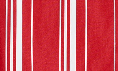 Madewell Stripe Oversize Cotton Poplin Button-up Shirt In Red