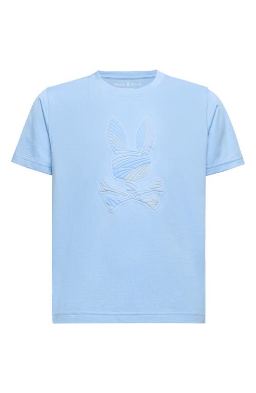 Psycho Bunny Kids' Baxter Textured Graphic T-shirt In Serenity