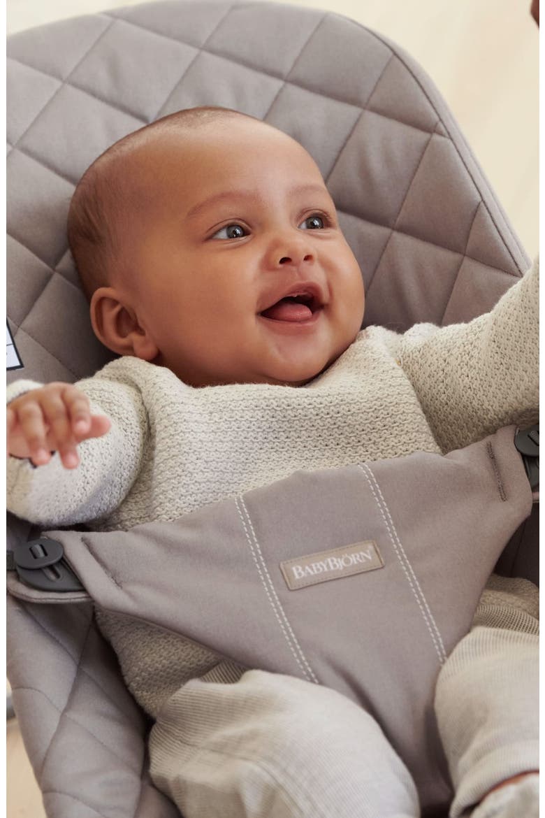 Bouncer Bliss Convertible Quilted Baby Bouncer, Alternate, color, SAND GREY