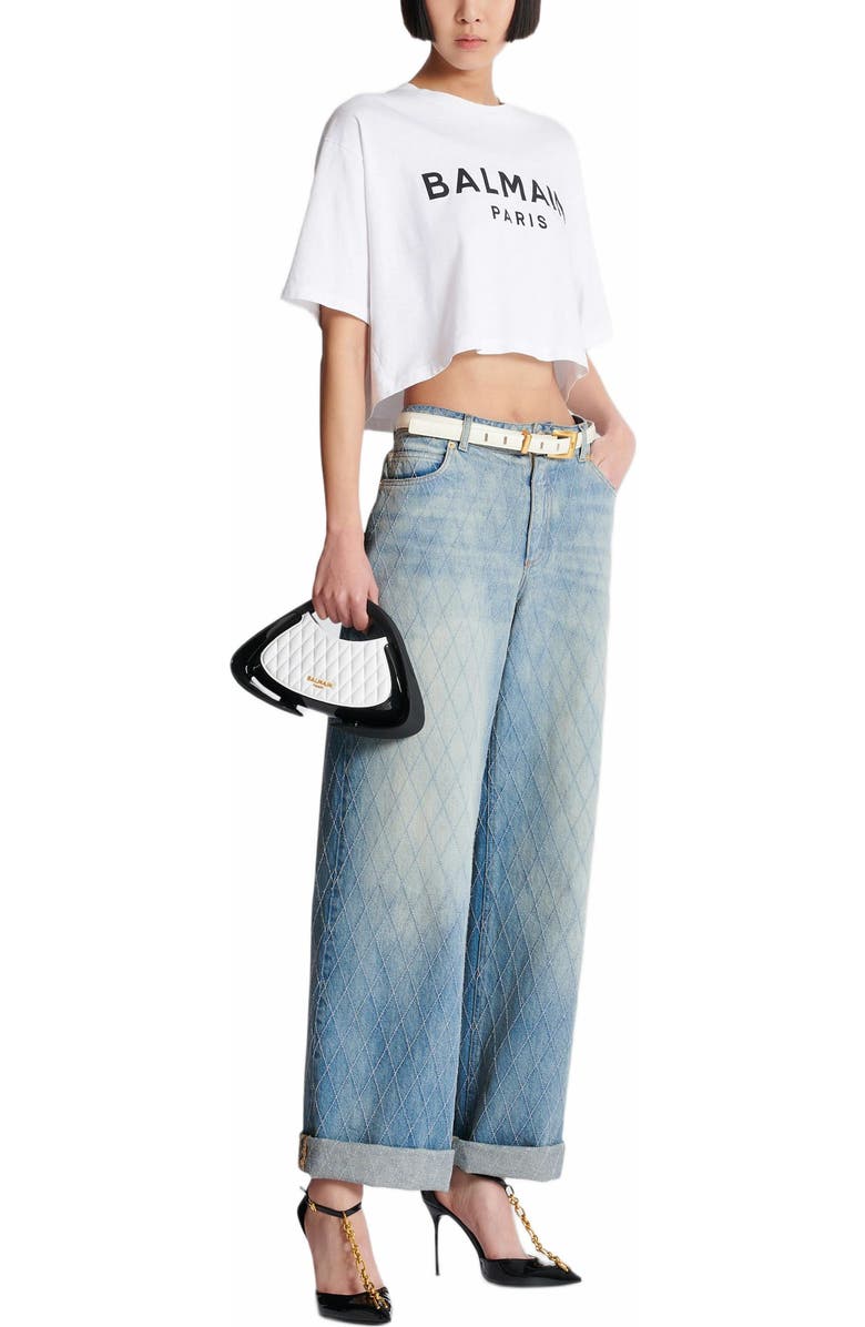 Balmain Two-Tone Quilted Small Jolie Madame Bag, Alternate, color,