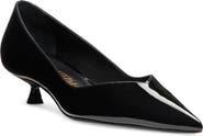 Stuart Weitzman Eva Kitten Heel Pointed Toe Pump