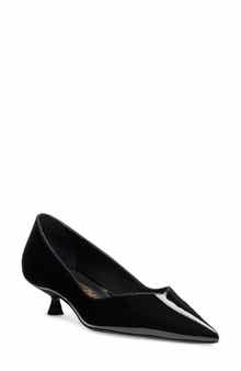Stuart Weitzman Eva Kitten Heel Pointed Toe Pump