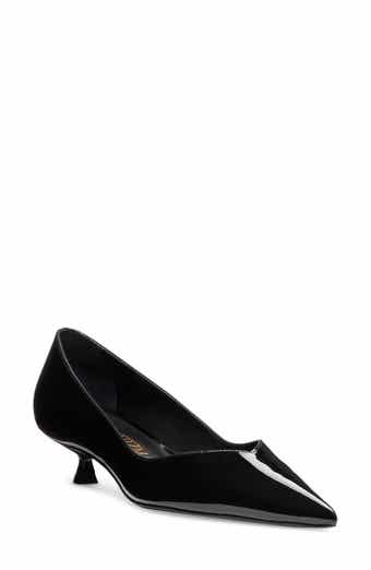 Stuart Weitzman Eva Kitten Heel Pointed Toe Pump