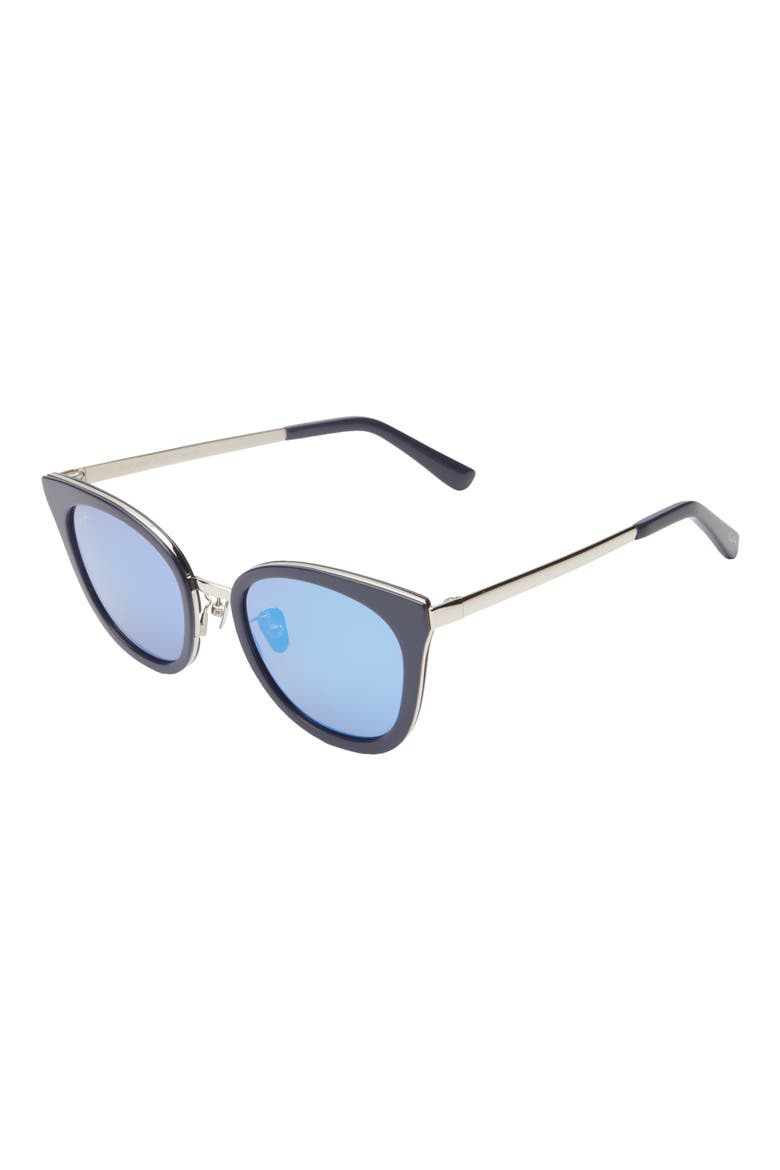 51mm Cat Eye Core Polarized Sunglasses, Alternate, color, BLUE SILVER BLUE