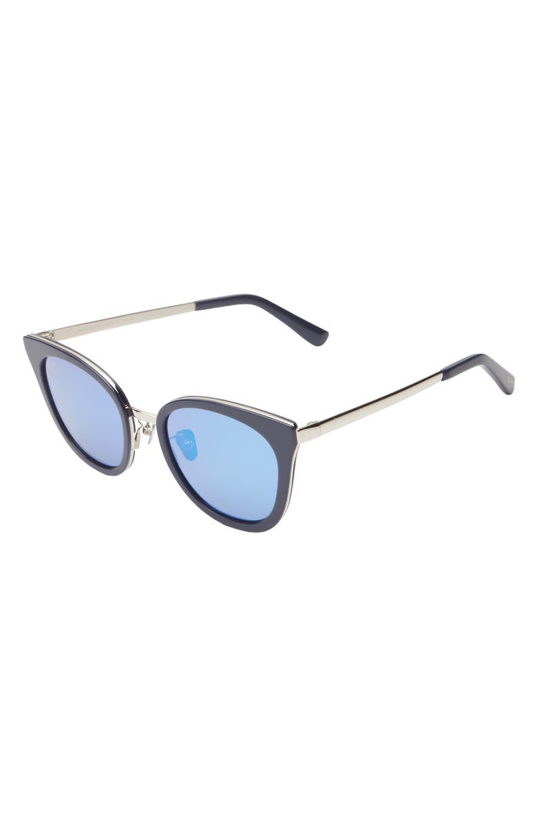 Maui Jim 51mm Cat Eye Core Polarized Sunglasses, Alternate, color, Blue Silver Blue
