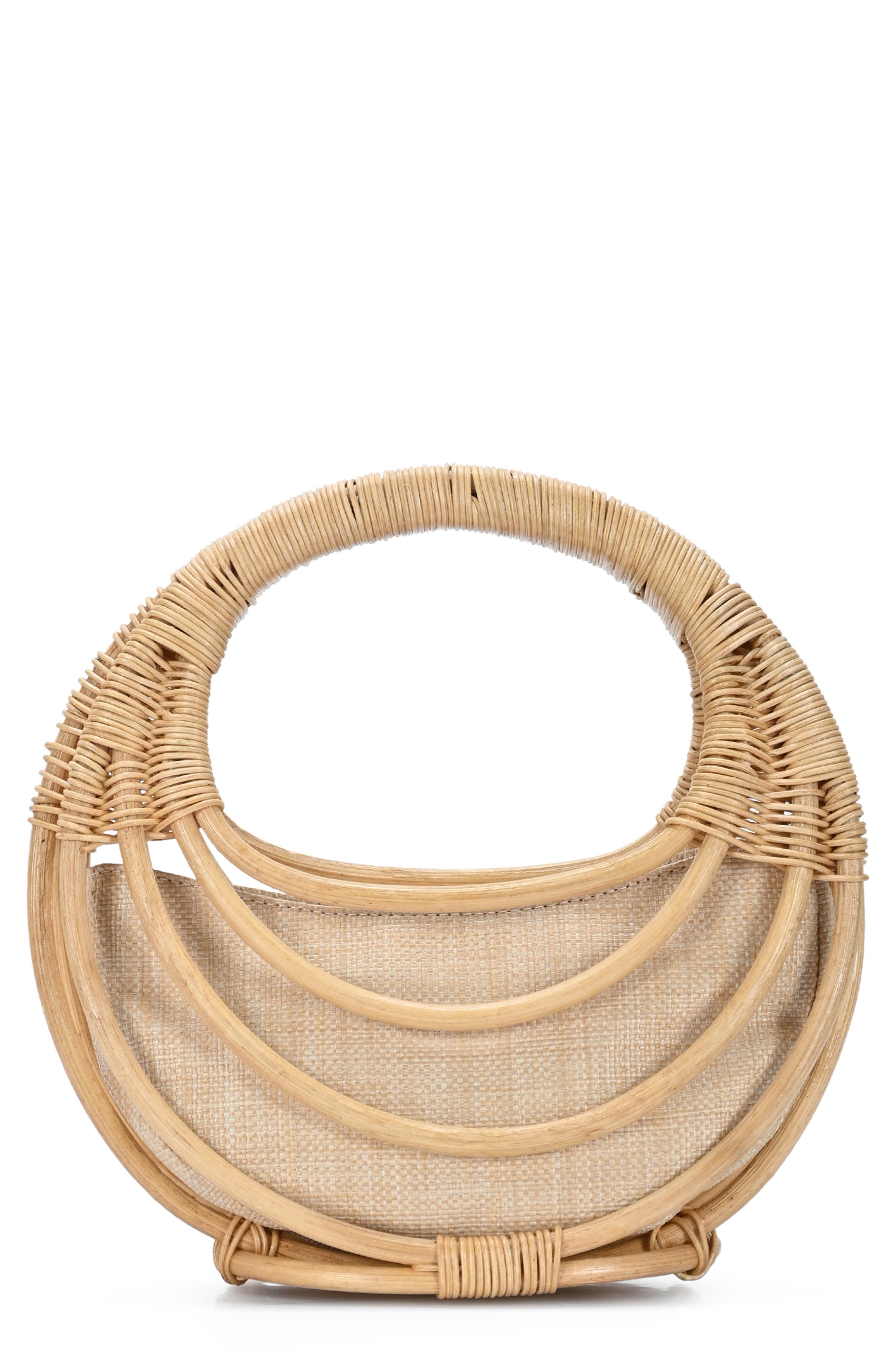Antik Kraft Wicker Structured Handheld Bag In Natural
