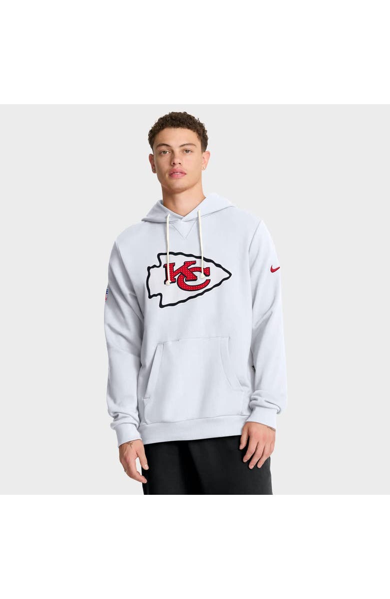 Nike Men's Nike White Kansas City Chiefs Sideline Initial Home Performance Pullover Hoodie, Main, color, White