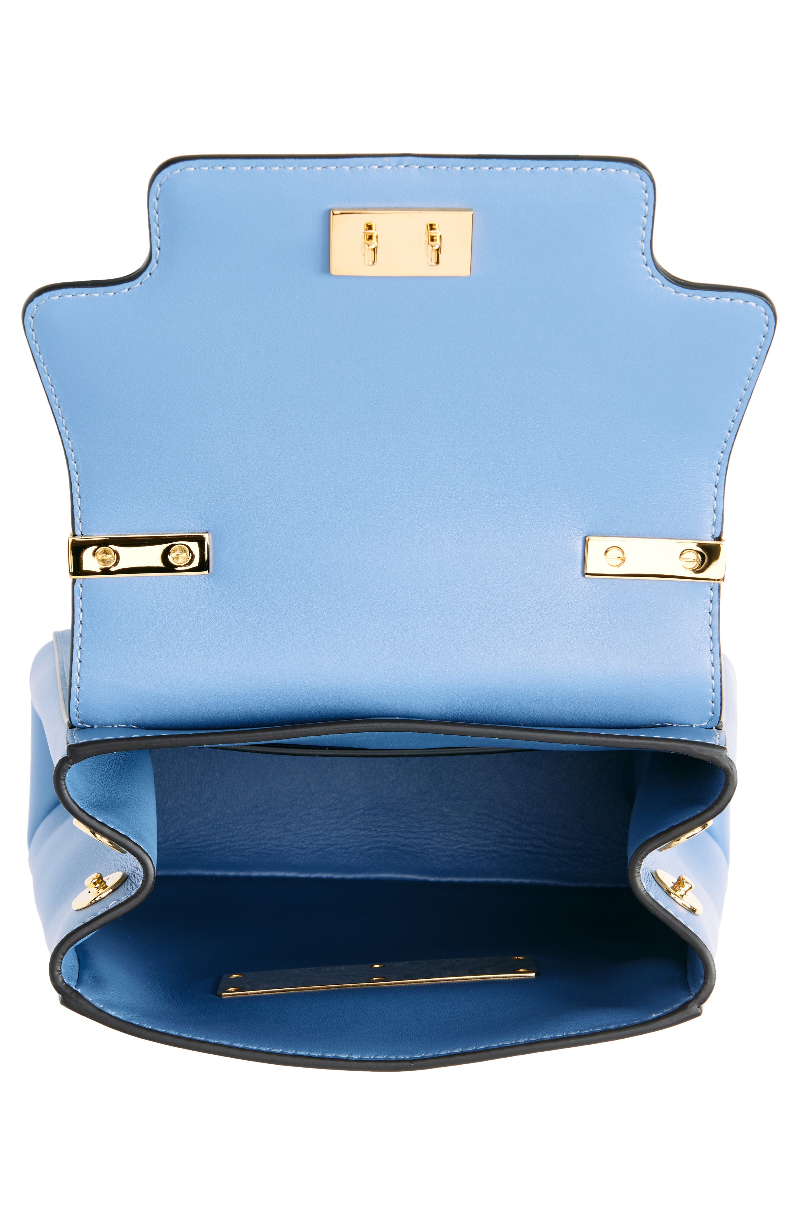 Marni Trunkaroo Leather Backpack, Alternate, color, Sky/ Blue