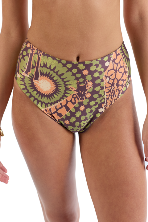The Africa - High Waist Bikini Bottom Reversible