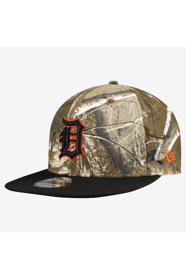 Men's New Era Camo Detroit Tigers Realtree Orange Pop 9FIFTY Snapback Hat, Main, color, Camo