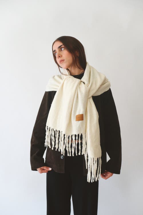 Joiana Jewelry Sweater Scarf In Neutral