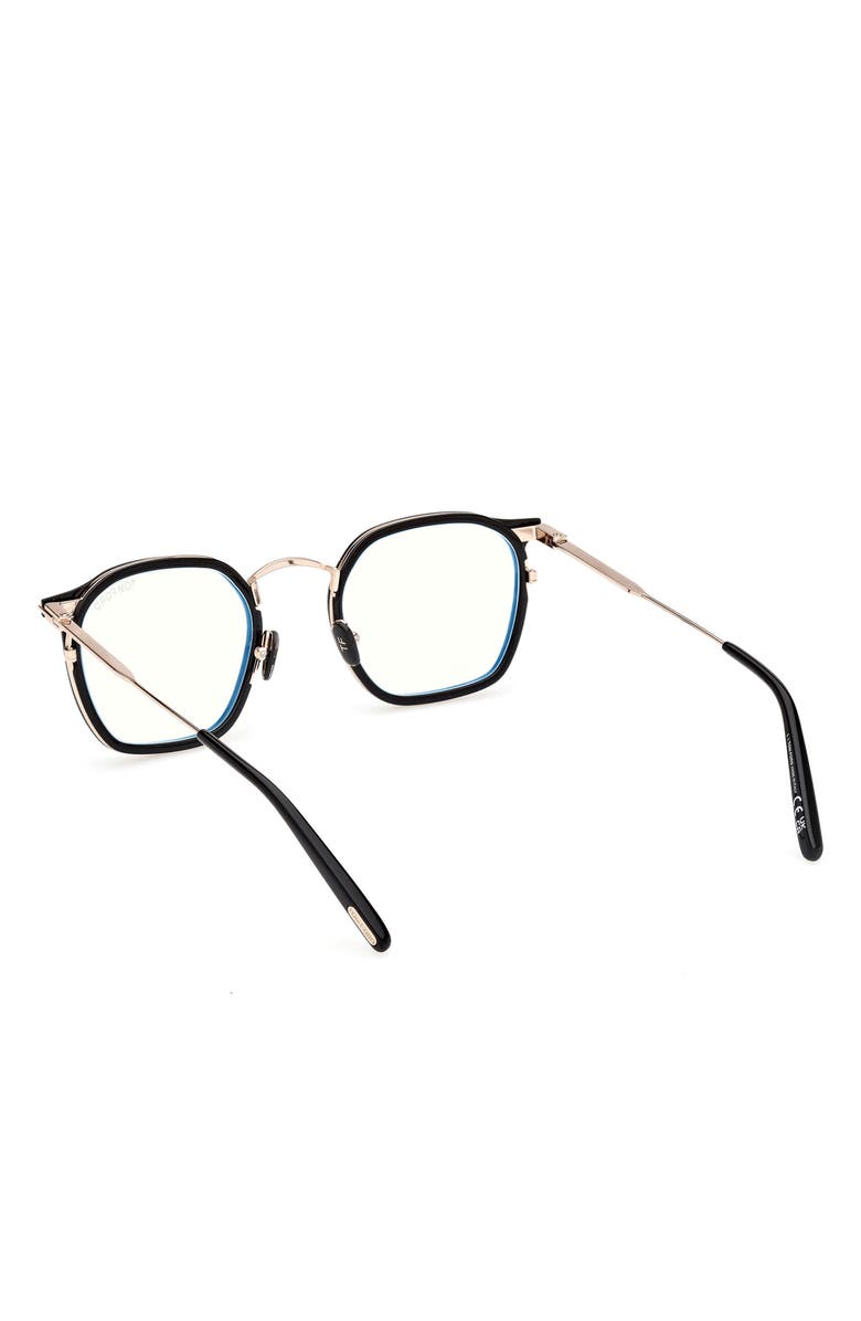 TOM FORD 50mm Round Blue Light Blocking Glasses, Alternate, color, 