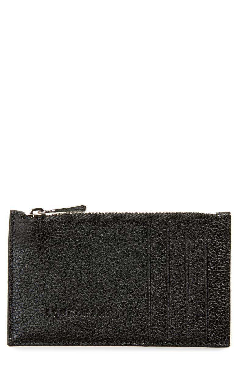Longchamp Le Foulonné Leather Card Case, Main, color, 