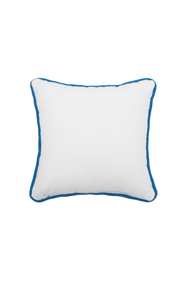 By The Sea Printed and Applique Small Petite Accent Throw Pillow, Alternate, color, Blue
