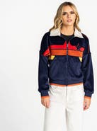 THE WILD COLLECTIVE Women's The Wild Collective  Blue Houston Astros Velvet Cord Full-Zip Jacket