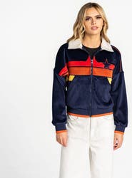 THE WILD COLLECTIVE Women's The Wild Collective  Blue Houston Astros Velvet Cord Full-Zip Jacket