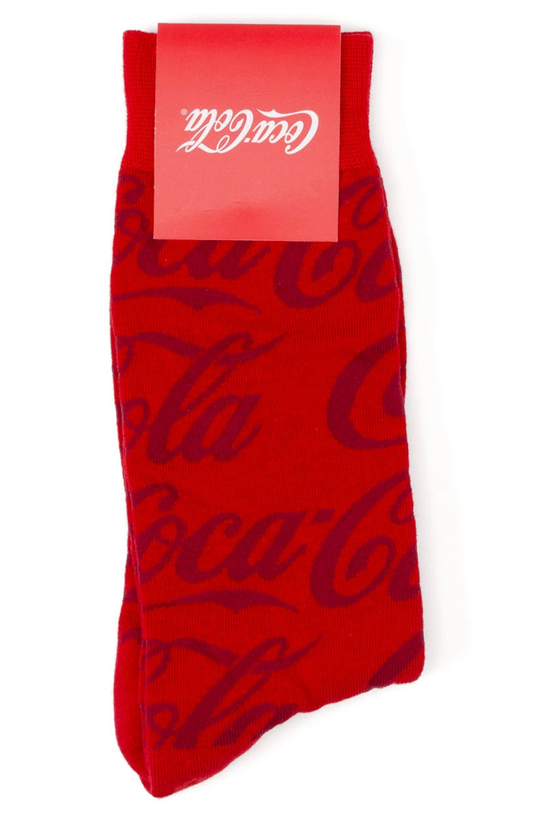 Cufflinks, Inc. Diet Coke Crew Socks, Alternate, color, Red