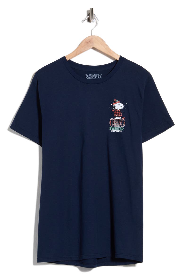 Peanuts Ohio Sweater Weather Graphic T-Shirt, Main, color, BLUE