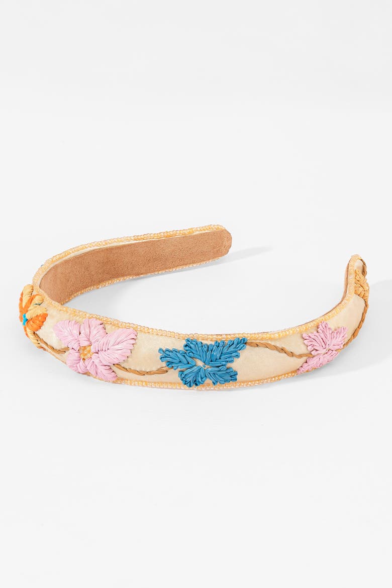Palm Isle Floral Band, Alternate, color, Beige