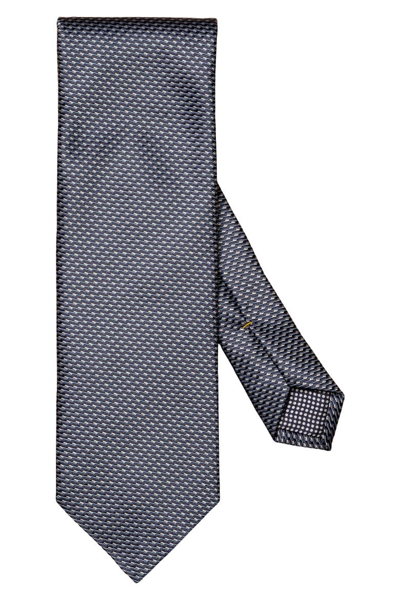 Geometric Silk Jacquard Tie, Main, color, NAVY BLUE