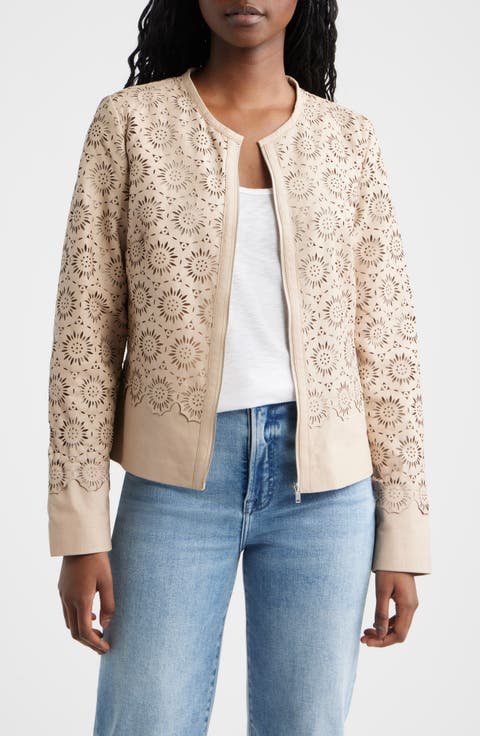 Lacey Laser Cut Leather Jacket
