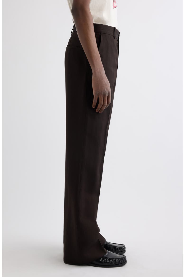 Palvin Fluid Herringbone Wide Leg Trousers, Alternate, color, CHOCOLATE BROWN