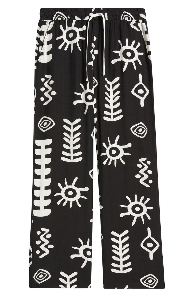 RIZORT Mason Abstract Print Drawstring Pants, Alternate, color, Black