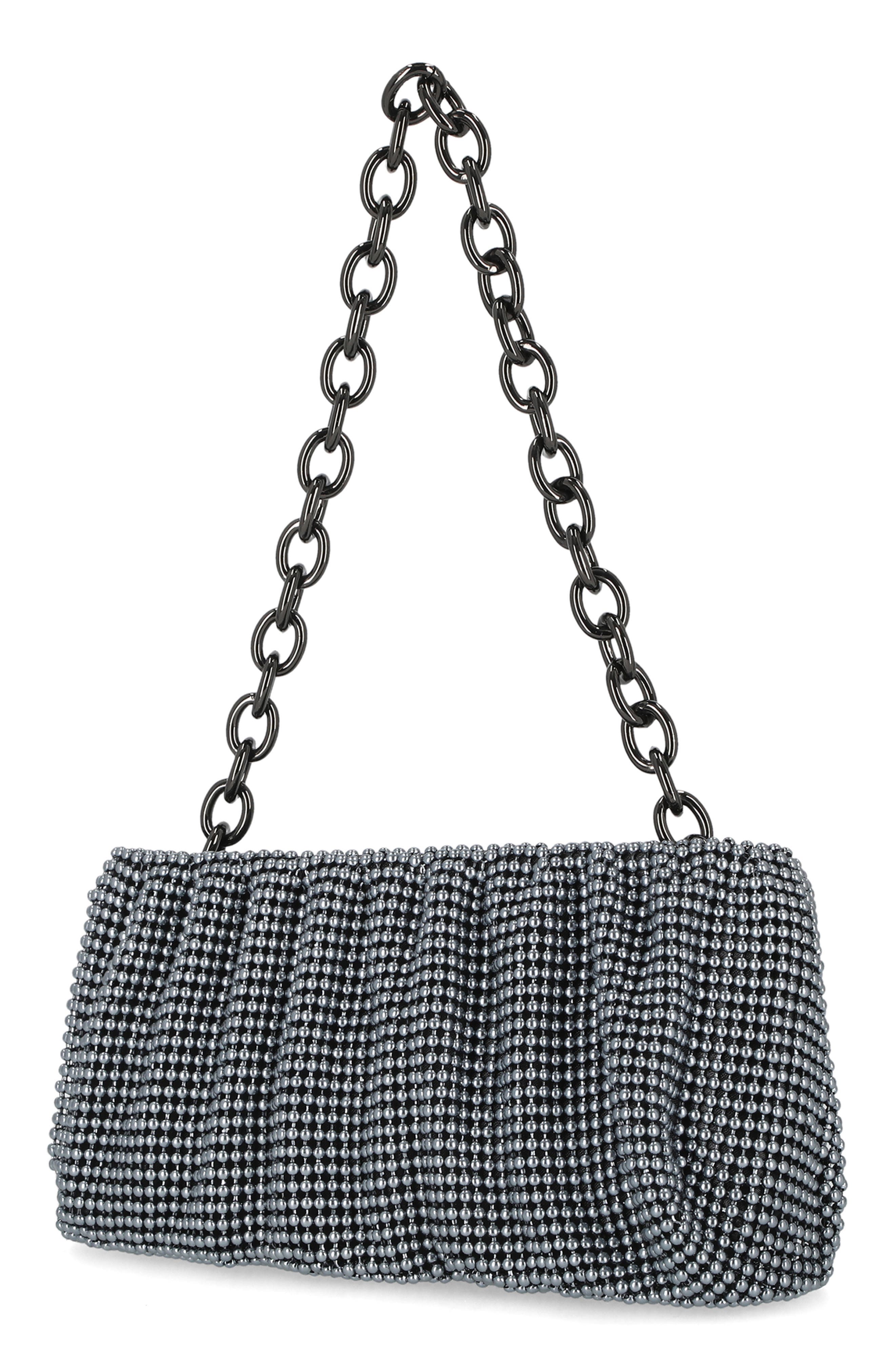 Jessica McClintock Ball Mesh Chain Convertible Clutch, Alternate, color, 
